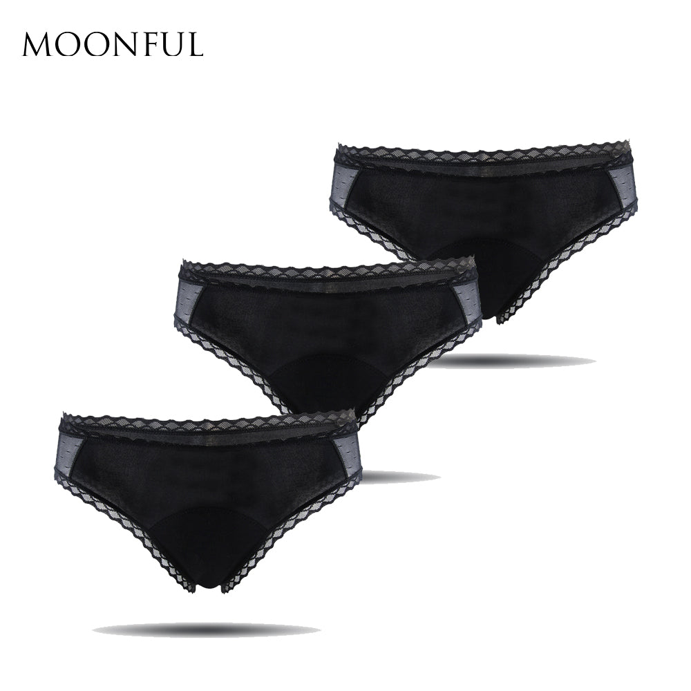 Beau Femme Tween Period Underwear Ladie's Black Leakproof Panties Size S -  XL